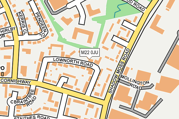 M22 0JU map - OS OpenMap – Local (Ordnance Survey)