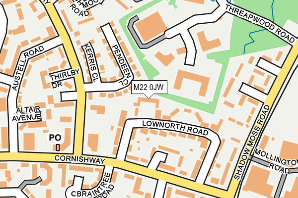 M22 0JW map - OS OpenMap – Local (Ordnance Survey)