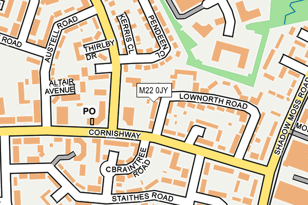 M22 0JY map - OS OpenMap – Local (Ordnance Survey)