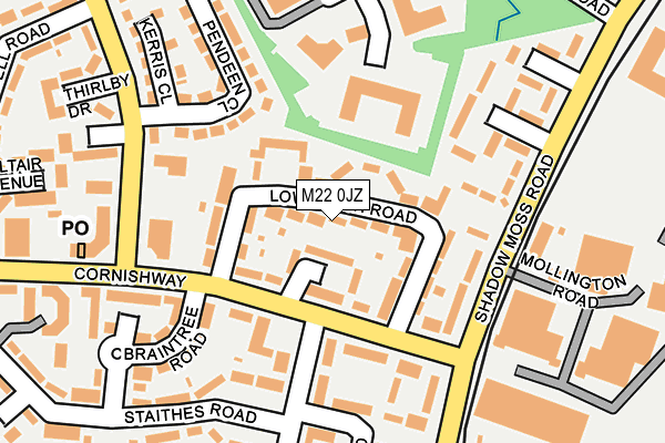 M22 0JZ map - OS OpenMap – Local (Ordnance Survey)