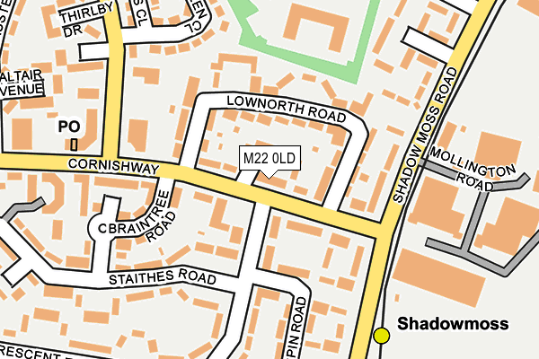 M22 0LD map - OS OpenMap – Local (Ordnance Survey)