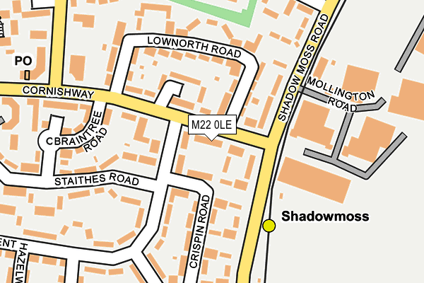 M22 0LE map - OS OpenMap – Local (Ordnance Survey)