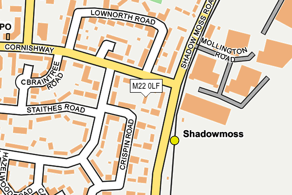 M22 0LF map - OS OpenMap – Local (Ordnance Survey)