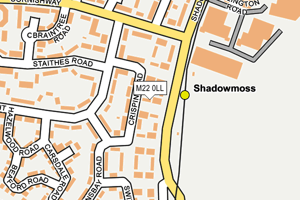 M22 0LL map - OS OpenMap – Local (Ordnance Survey)