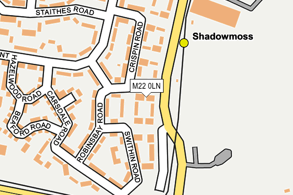 M22 0LN map - OS OpenMap – Local (Ordnance Survey)