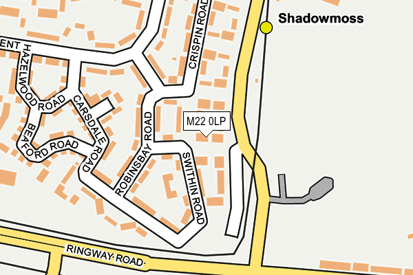 M22 0LP map - OS OpenMap – Local (Ordnance Survey)