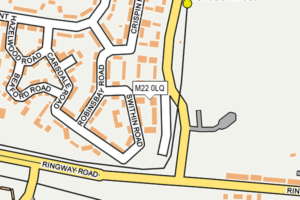 M22 0LQ map - OS OpenMap – Local (Ordnance Survey)