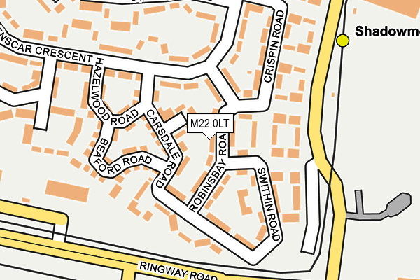 M22 0LT map - OS OpenMap – Local (Ordnance Survey)