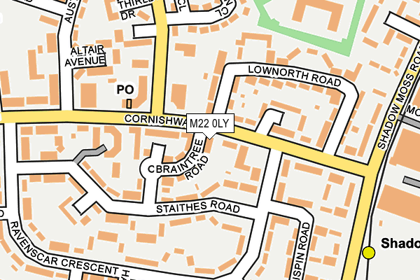 M22 0LY map - OS OpenMap – Local (Ordnance Survey)