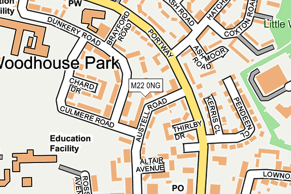 M22 0NG map - OS OpenMap – Local (Ordnance Survey)