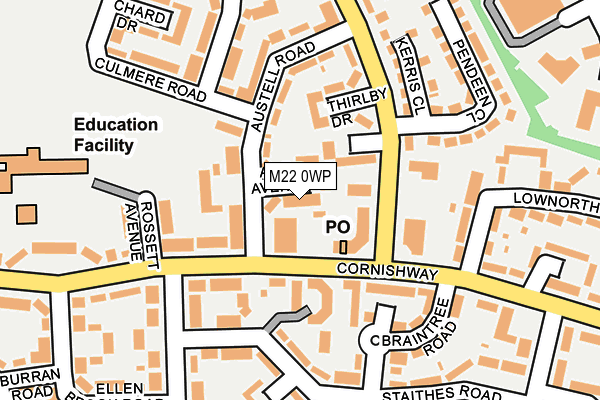 M22 0WP map - OS OpenMap – Local (Ordnance Survey)