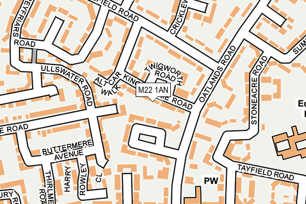 M22 1AN map - OS OpenMap – Local (Ordnance Survey)