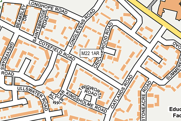M22 1AR map - OS OpenMap – Local (Ordnance Survey)