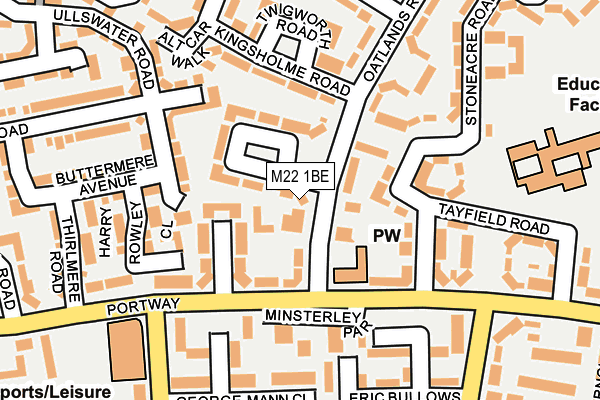 M22 1BE map - OS OpenMap – Local (Ordnance Survey)