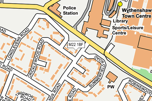 M22 1BF map - OS OpenMap – Local (Ordnance Survey)