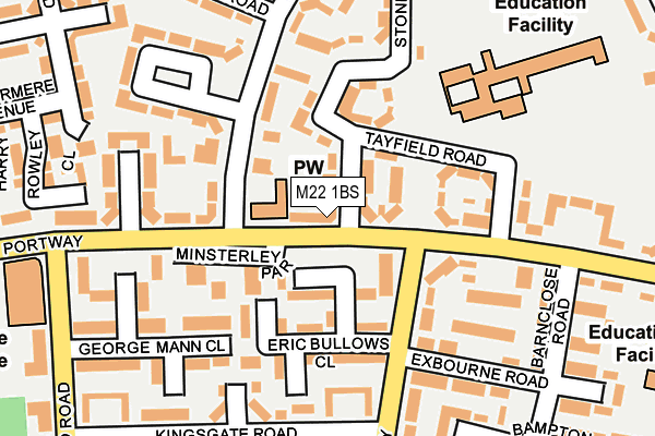 M22 1BS map - OS OpenMap – Local (Ordnance Survey)