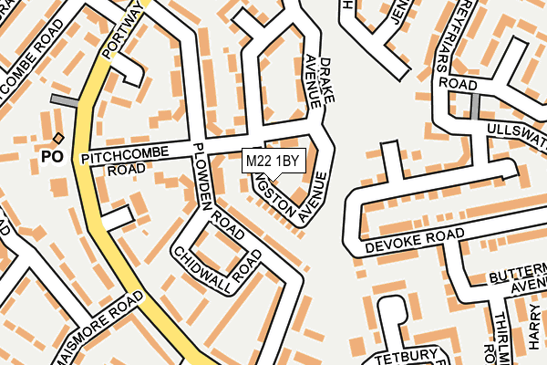 M22 1BY map - OS OpenMap – Local (Ordnance Survey)