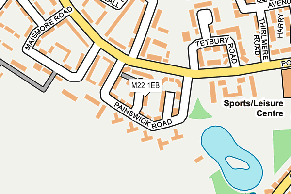 M22 1EB map - OS OpenMap – Local (Ordnance Survey)