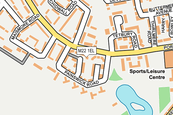 M22 1EL map - OS OpenMap – Local (Ordnance Survey)