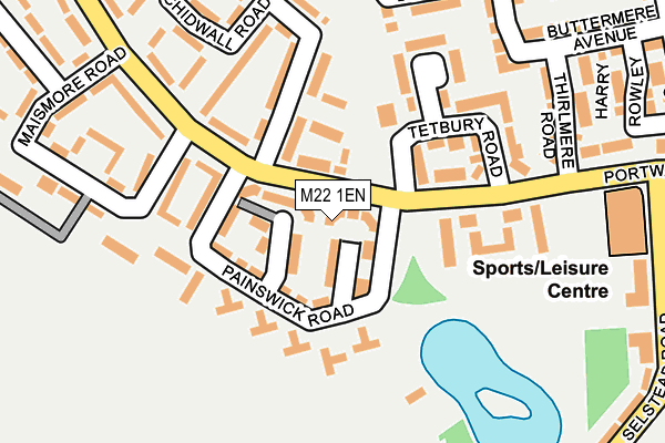 M22 1EN map - OS OpenMap – Local (Ordnance Survey)