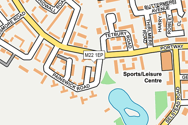 M22 1EP map - OS OpenMap – Local (Ordnance Survey)