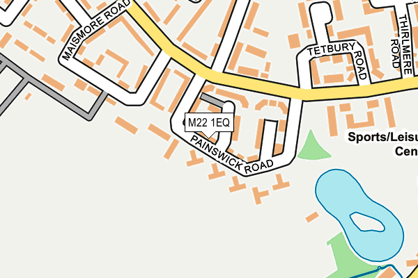 M22 1EQ map - OS OpenMap – Local (Ordnance Survey)