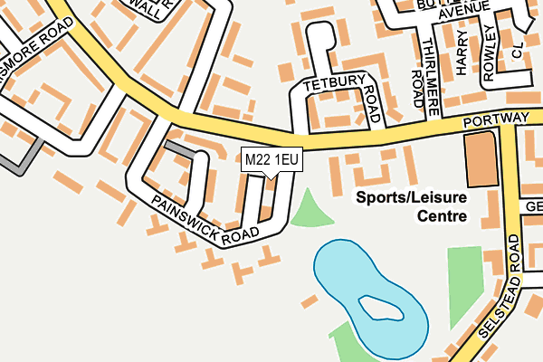 M22 1EU map - OS OpenMap – Local (Ordnance Survey)