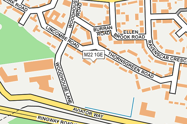 M22 1GE map - OS OpenMap – Local (Ordnance Survey)