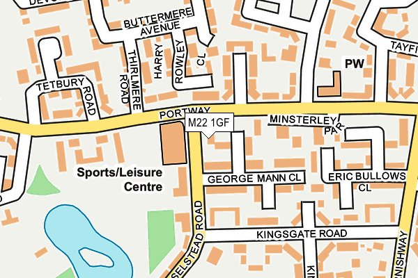 M22 1GF map - OS OpenMap – Local (Ordnance Survey)