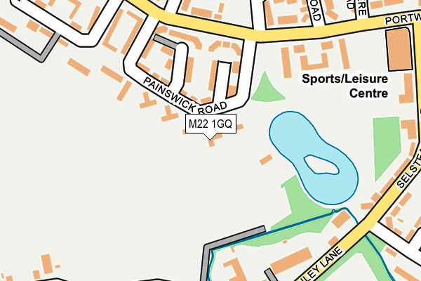 M22 1GQ map - OS OpenMap – Local (Ordnance Survey)