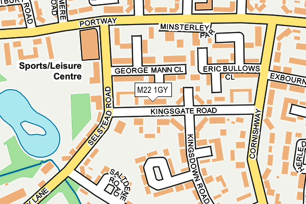 M22 1GY map - OS OpenMap – Local (Ordnance Survey)