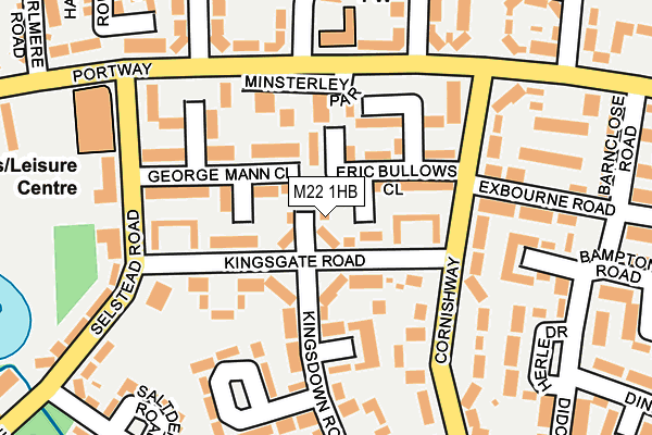 M22 1HB map - OS OpenMap – Local (Ordnance Survey)