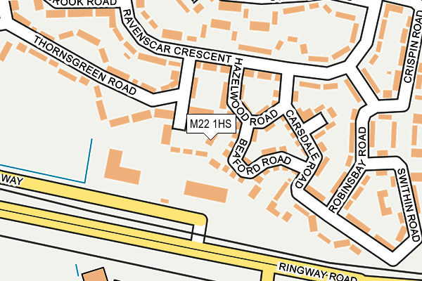 M22 1HS map - OS OpenMap – Local (Ordnance Survey)