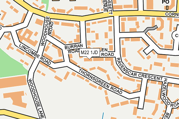 M22 1JD map - OS OpenMap – Local (Ordnance Survey)