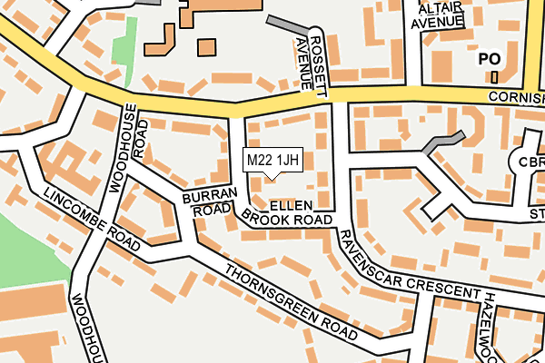 M22 1JH map - OS OpenMap – Local (Ordnance Survey)