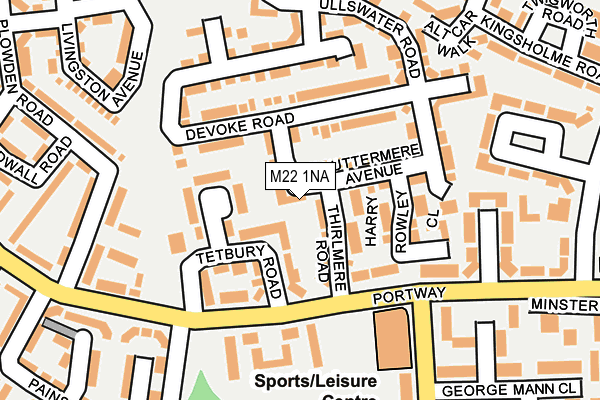 M22 1NA map - OS OpenMap – Local (Ordnance Survey)