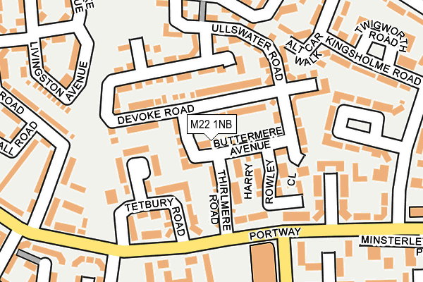 M22 1NB map - OS OpenMap – Local (Ordnance Survey)