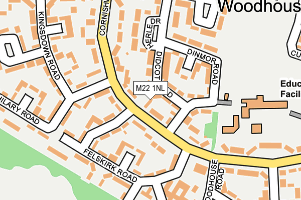 M22 1NL map - OS OpenMap – Local (Ordnance Survey)