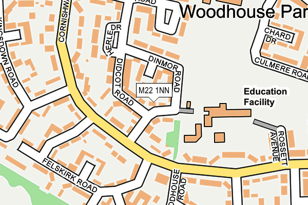 M22 1NN map - OS OpenMap – Local (Ordnance Survey)