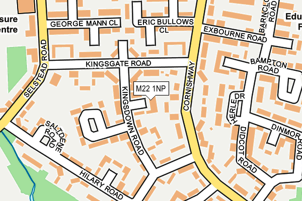 M22 1NP map - OS OpenMap – Local (Ordnance Survey)