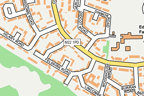 M22 1PD map - OS OpenMap – Local (Ordnance Survey)