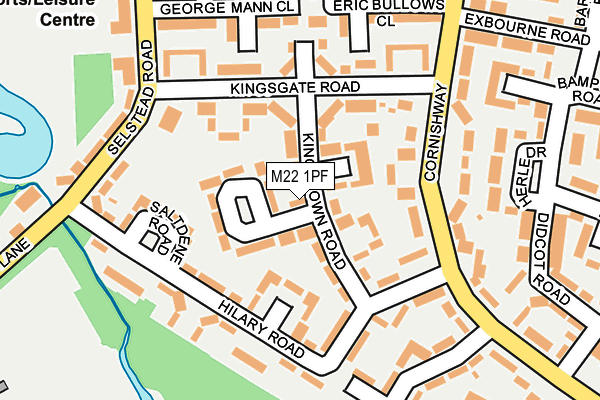 M22 1PF map - OS OpenMap – Local (Ordnance Survey)