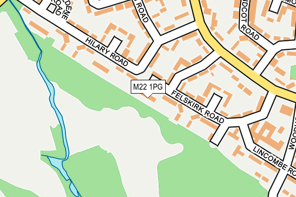 M22 1PG map - OS OpenMap – Local (Ordnance Survey)