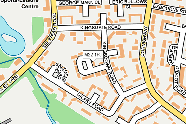 M22 1PJ map - OS OpenMap – Local (Ordnance Survey)