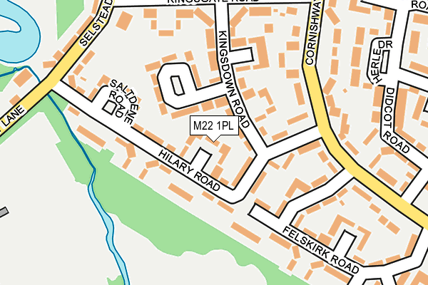 M22 1PL map - OS OpenMap – Local (Ordnance Survey)