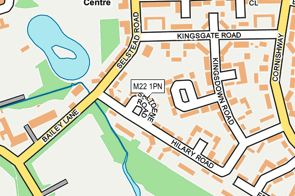 M22 1PN map - OS OpenMap – Local (Ordnance Survey)