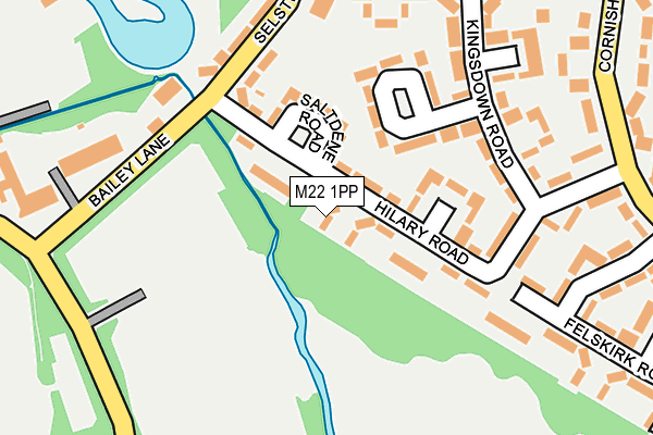 M22 1PP map - OS OpenMap – Local (Ordnance Survey)