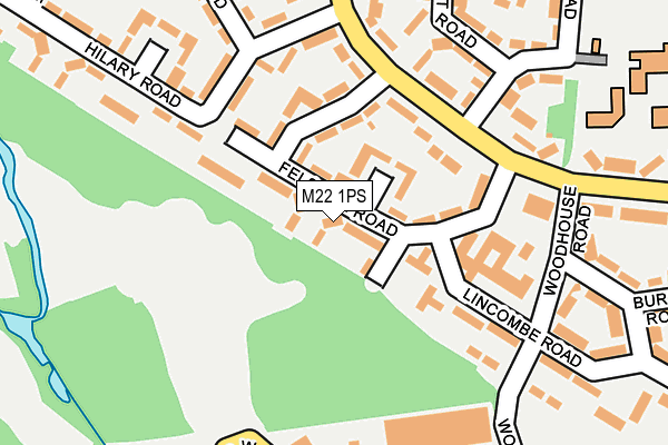 M22 1PS map - OS OpenMap – Local (Ordnance Survey)