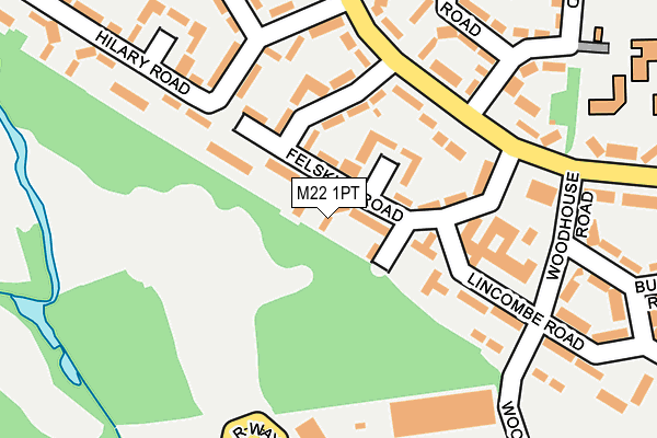 M22 1PT map - OS OpenMap – Local (Ordnance Survey)