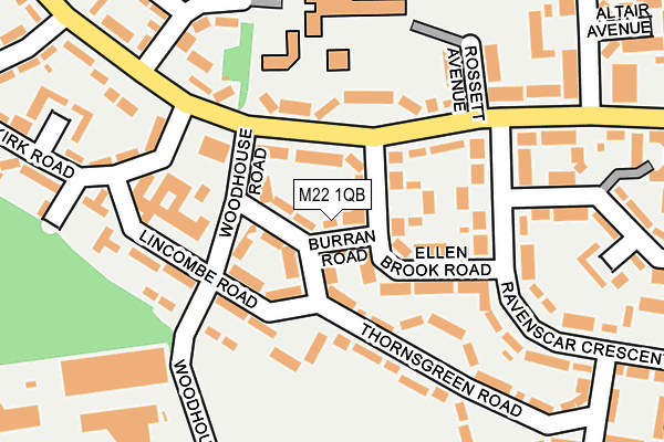 M22 1QB map - OS OpenMap – Local (Ordnance Survey)